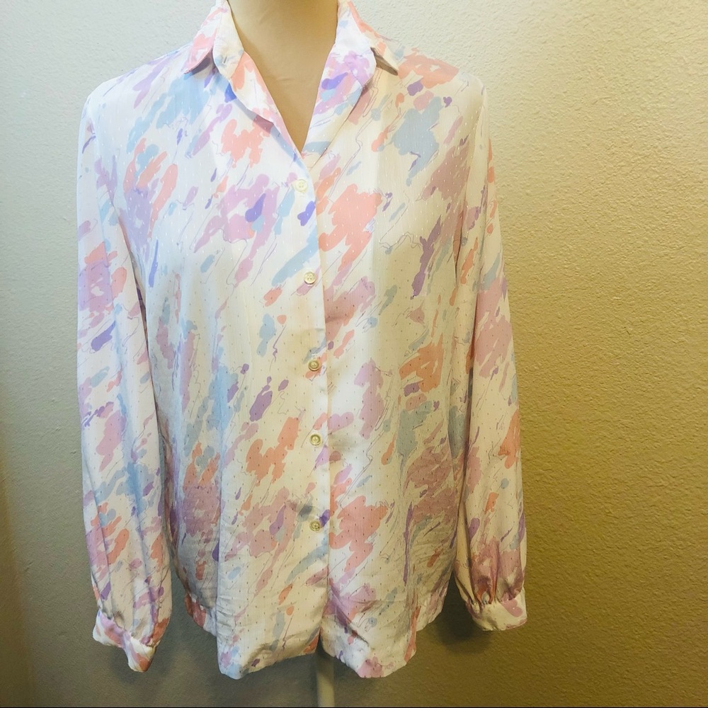 Vintage wilroy abstract print blouse